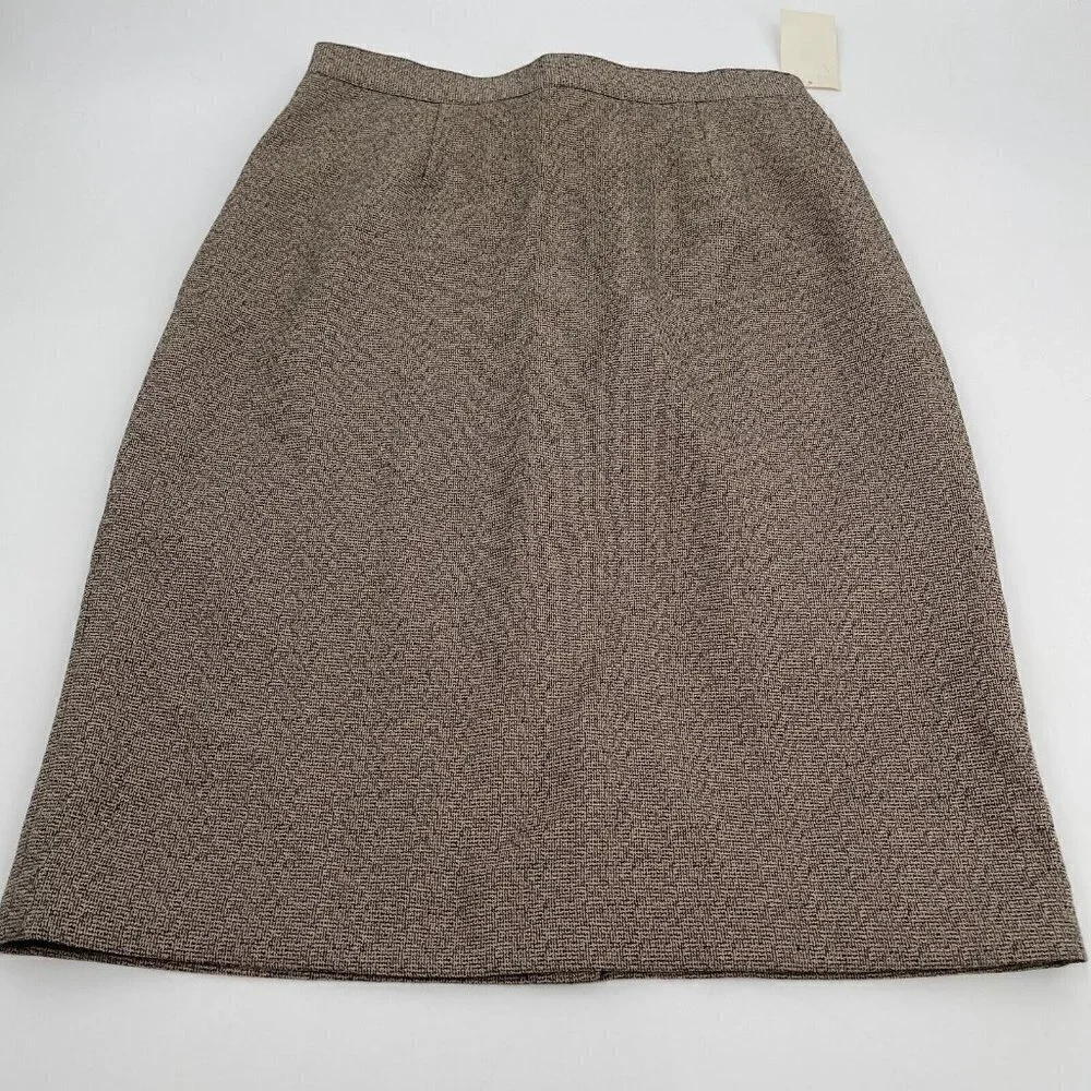 Sag Harbor Suit Skirt 10 Womens Brown Lined Straight Pencil Business Casual New